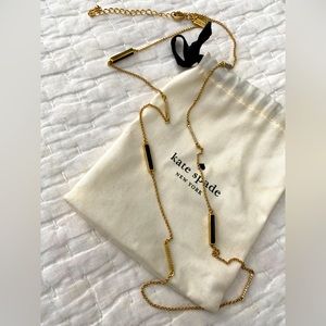 Kate Space EUC gold, black and CZ long necklace